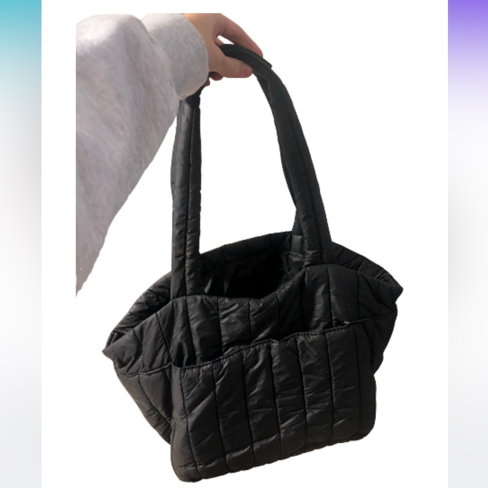 Zara Black Padded Tote Bag